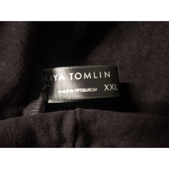 Kiya Tomlin Skirt Bamboo Black Gray Stripe Women Size XXL - Picture 4 of 5